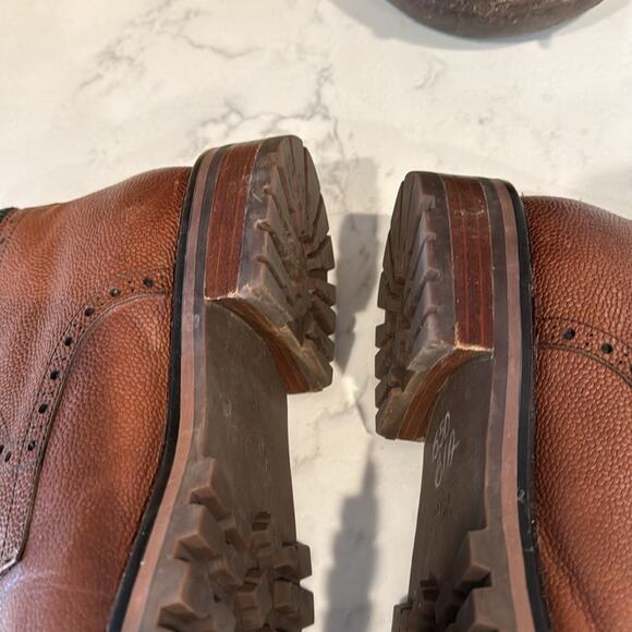 Warfield & Grand Darren cap toe lace up boots rugged academia leather size 11 - Picture 10 of 12